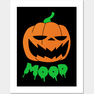 Halloween Funny Pumpkin Jack-o-lantern Mood Costume Posters and Art